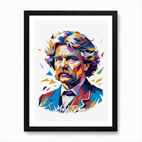 Mark Twain 01 Portrait WPAP Pop Art Art Print