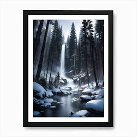 Winter waterfall #3 - Oil Painting Art Print