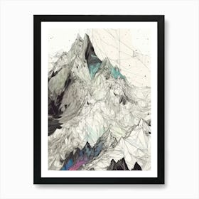 Abstract Mountain Painting Style Abstract Art Print