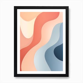 Abstract Waves in Pastel Colors Art Print