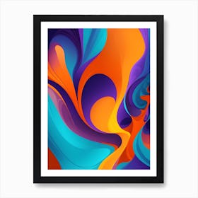 Abstract Colorful Waves Vertical Composition 16 Art Print