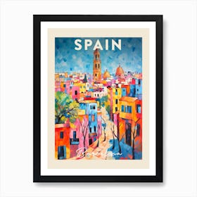 Barcelona Spain 1 Fauvist Painting  Travel Poster Art Print