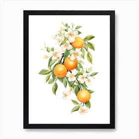 Oranges And Flowers 3 Art Print