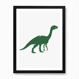 Green Dinosaur Silhouette 4 Art Print