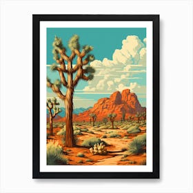  Retro Illustration Of A Joshua Trees In Mountains 2 Art Print