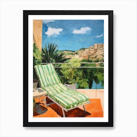Sun Lounger By The Pool In Marseille France Art Print