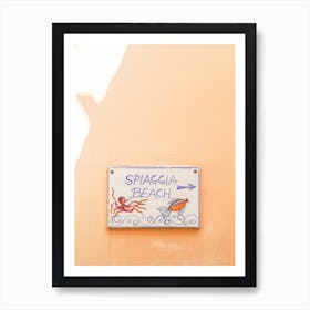 Spiaggia Beach Sign Art Print