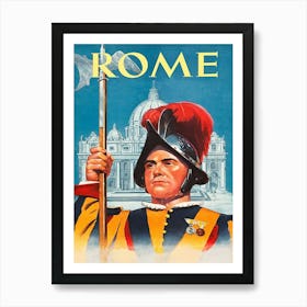 Rome, Italy, Vintage Travel Poster Art Print