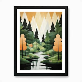 Forest Abstract Minimalist 7 Art Print