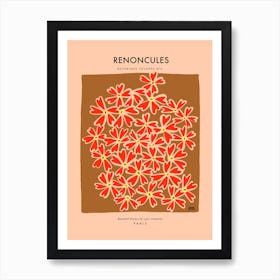 Botanic Collection - Peach Fuzz - Renoncules Buttercups Art Print Art Print