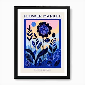 Blue Flower Market Poster Prairie Clover Art Print