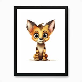 Watercolour Jungle Animal Baby Tasmanian Tiger 3 Art Print