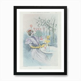 Lady At A Table Art Print