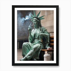 Statue Of Liberty Smoking 1 Art Print