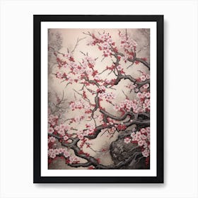 Cherry Blossom Detailed Illustration 4 Art Print