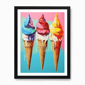 Retro Ice Cream Colour Pop  4 Art Print