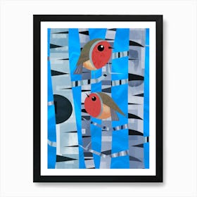 Robins in the Trees Art Print