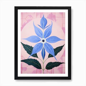 Lobelia 1 Hilma Af Klint Inspired Pastel Flower Painting Art Print