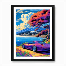 Mazda Rx 7 Ghibli Style Art Print