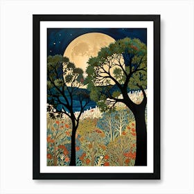 William Morris Moonlight In The Trees 11 Art Print