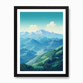 Hakuba   Nagano, Japan, Ski Resort Illustration 1 Simple Style Art Print