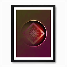 Geometric Neon Glyph on Jewel Tone Triangle Pattern 155 Art Print