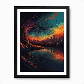 Sunset City Art Print