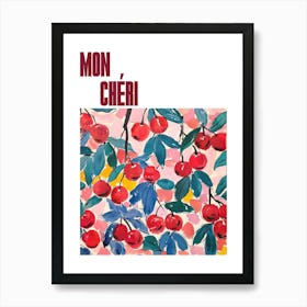 Mon Cheri Poster Summer Cherries Painting Matisse Style 2 Art Print