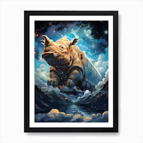 Rhino In The Sky Art Print