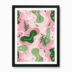 Pink And Green Pattern Art Print