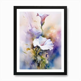 watercolor morning glory Art Print