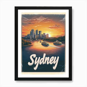 Aihrgdesign A Mid Century Modern Travel Poster For Sydney Sho 1a4e50f4 E68e 4017 A5ab 0dca3a7be398 0 Art Print