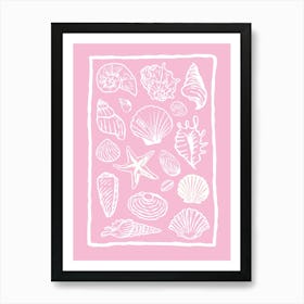 Seashells Pink Art Print