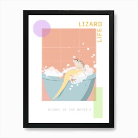 Lizard In The Bathtub Modern Abstract Illustration 2 Poster Art Print