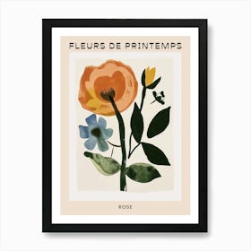 Spring Floral French Poster  Rose 13 Art Print