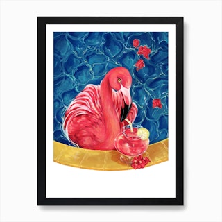 Lemonade Flamingo Art Print