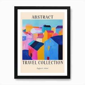 Abstract Travel Collection Poster Reykjavik Iceland 5 Art Print