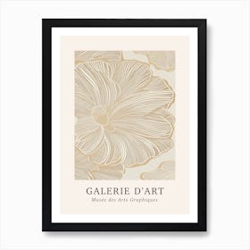 Galerie D'Art Abstract Abstract Beige Floral 1 Art Print
