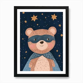 Teddy Bear Superhero Art Print