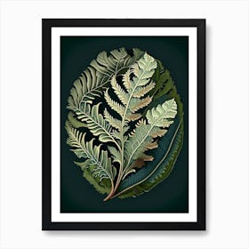 Shield Fern Wildflower Vintage Botanical 2 Art Print