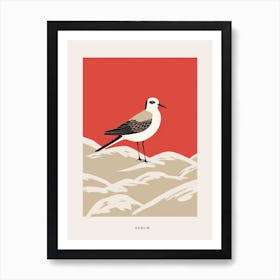 Minimalist Dunlin 3 Bird Poster Art Print