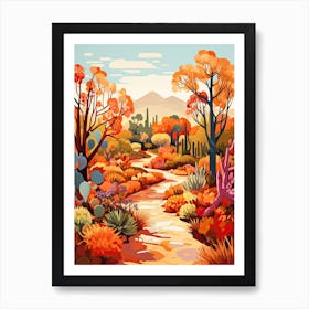 Desert Botanical Garden, Usa In Autumn Fall Illustration 0 Art Print