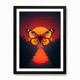 Butterfly At Sunset 2 Art Print