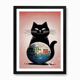 Disco Cat Art Print