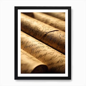 Scrolls Of Writing Art Print