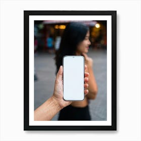 Woman Holding A Smartphone 2 Art Print