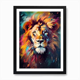 Lion Art Painting Abstract Art 2 Art Print