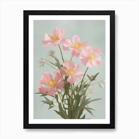 Bouvardia Flowers Acrylic Pastel Colours 4 Art Print