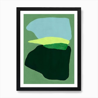 Green Colourfield Abstract Art Print