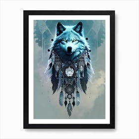 Dreamcatcher Wolf 2 Art Print